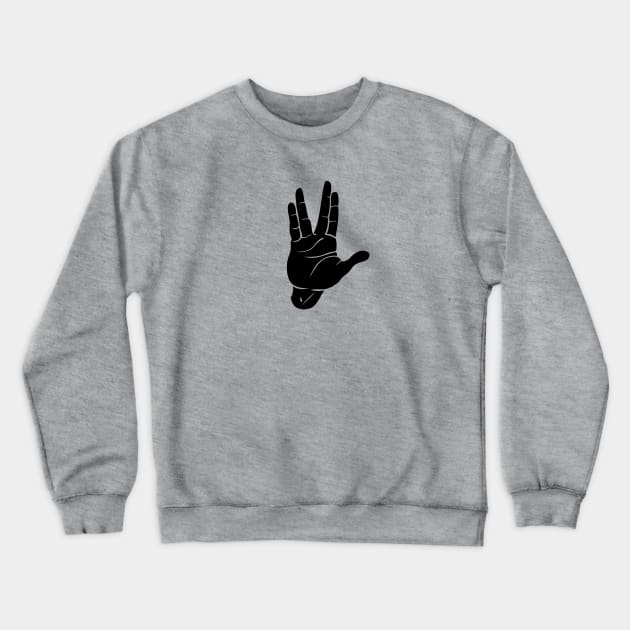 Spocks hand Crewneck Sweatshirt by badbugs